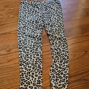 Leopard Print Leggings - Black & Cream